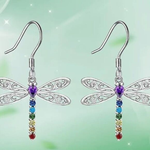 7-color Dragonfly Earrings - Picture 1 of 4